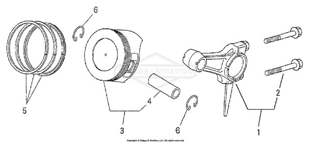 Piston/Rod Diagram and Parts List for 1959-0  Briggs and Stratton Generator